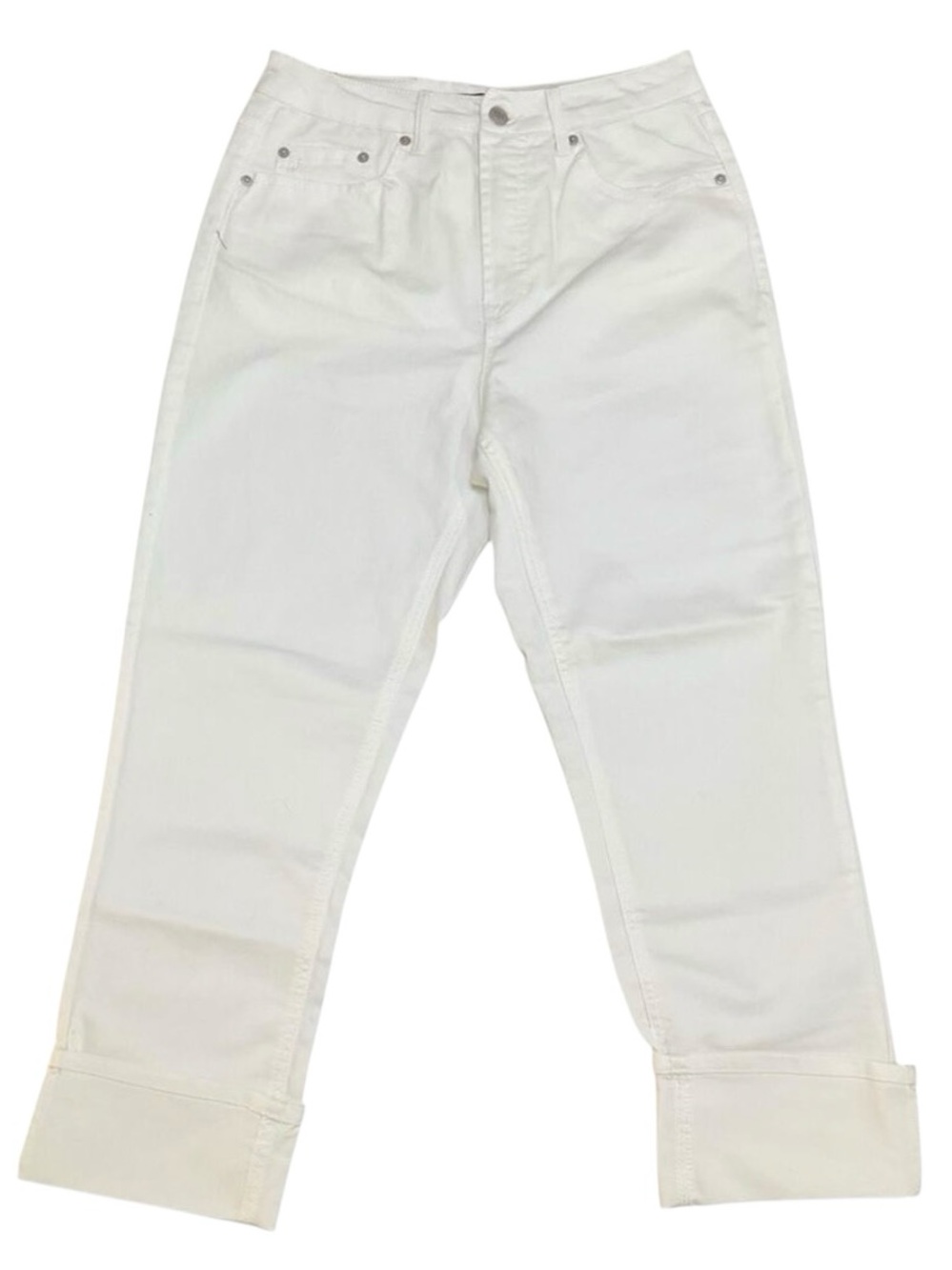 Frye Women's Jeans Straight Leg Cuff White Size 6 NEW